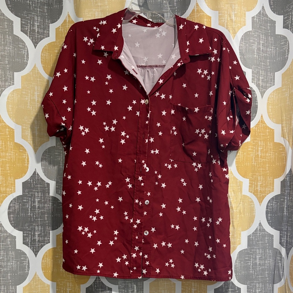Red Star Pattern Shirt
